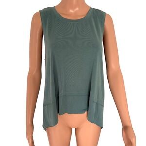 UEU Womens Sage Green Modal Blend Sleeveless High Low Tank Top Sz S Gorpcore